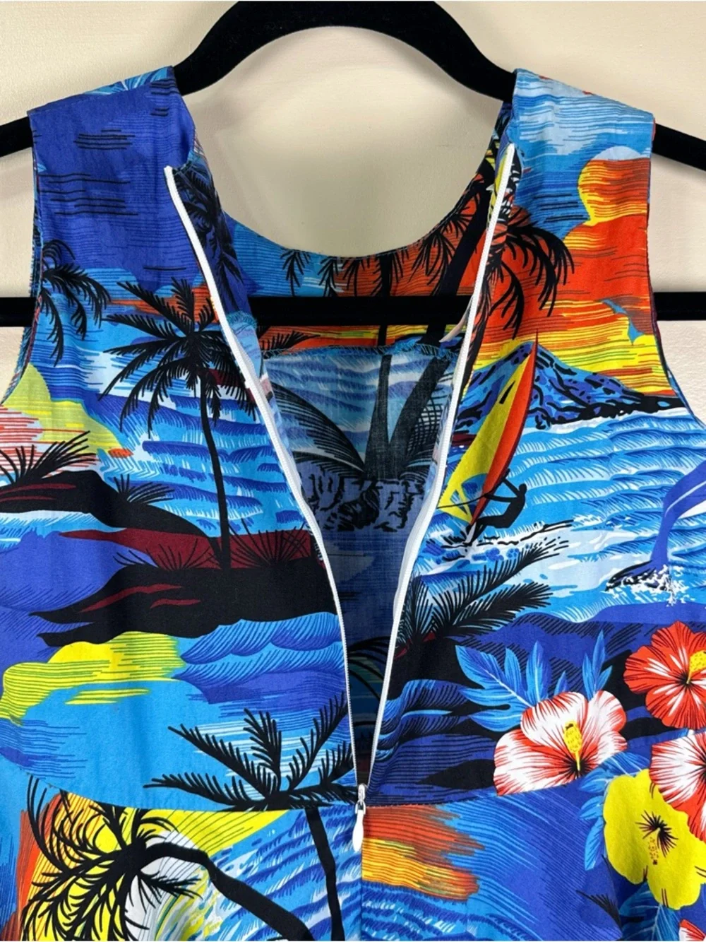 Girls Hawaiian twirl Dress size 12 tropical blue summer vacation luau - Picture 6 of 6